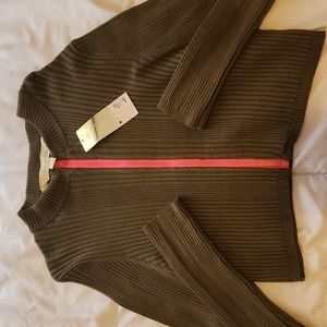 Nicki Minaj Green and Pink Zip Up Sweater